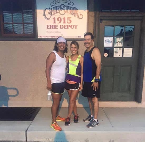 APRYLLE - CHESTER NY - "Thank YOU to retired NYPD officer and marathon runner Edwin Diaz of the Orange Running Club for going 13 miles with me today" "Thank You also Edwin for your service" WE SUPPORT BLUE