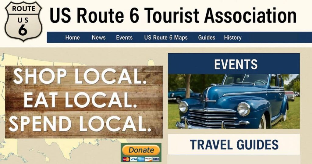 Route 6, US Route 6 Tourist Association, Road trip planning, Historic highways, Grand Army of the Republic Highway, Small town tourism, Scenic travel, Local events, Travel itineraries, Travel tools