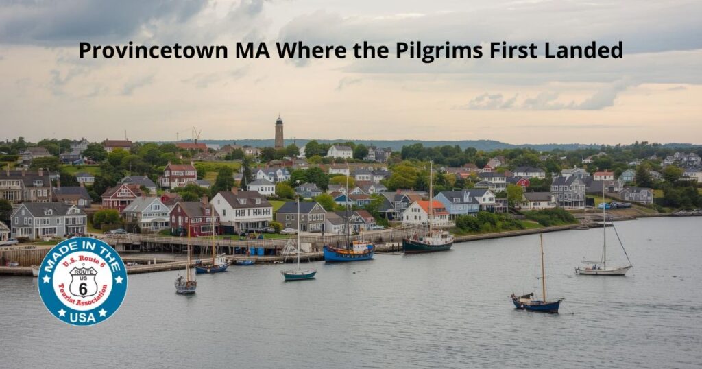 Provincetown Harbor and Pilgrim Monument at the eastern end of Historic US Route 6