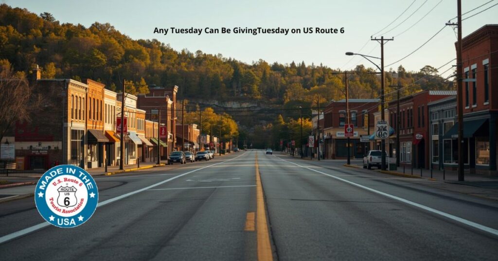  Scenic view along Historic US Route 6 highlighting community support and GivingTuesday spirit