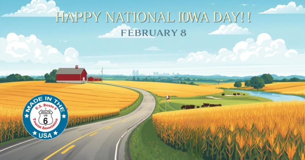 Iowa farmland at sunrise.