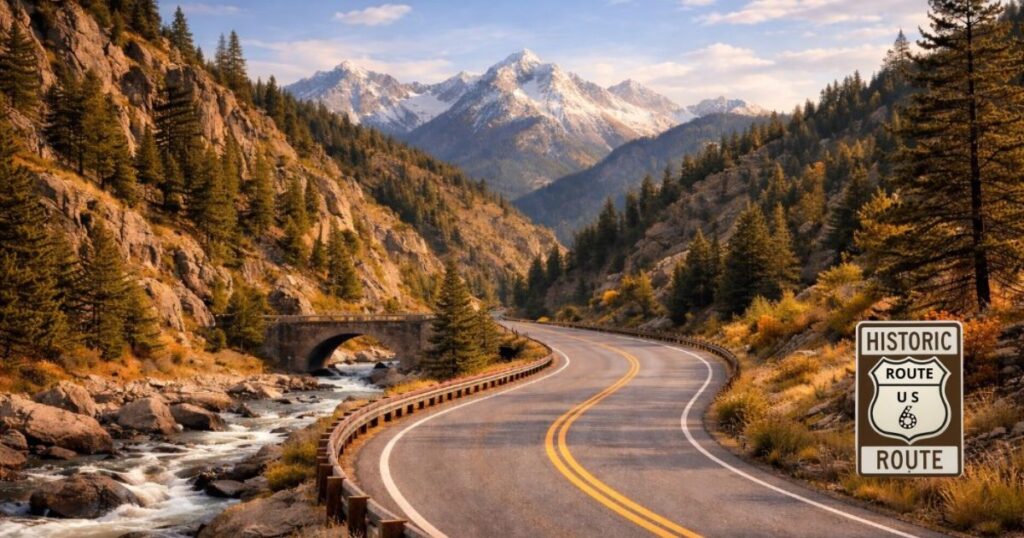 Colorado mountain stretch of US Route 6 with scenic canyon