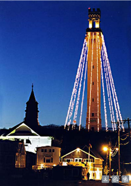 Lighted Pilgrims Tower