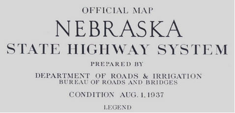Official 1937 Nebraska State Highway Map